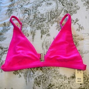 Aerie NWT Hot Pink Triangle Bikini Top
